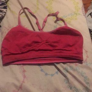 Pink sports bra